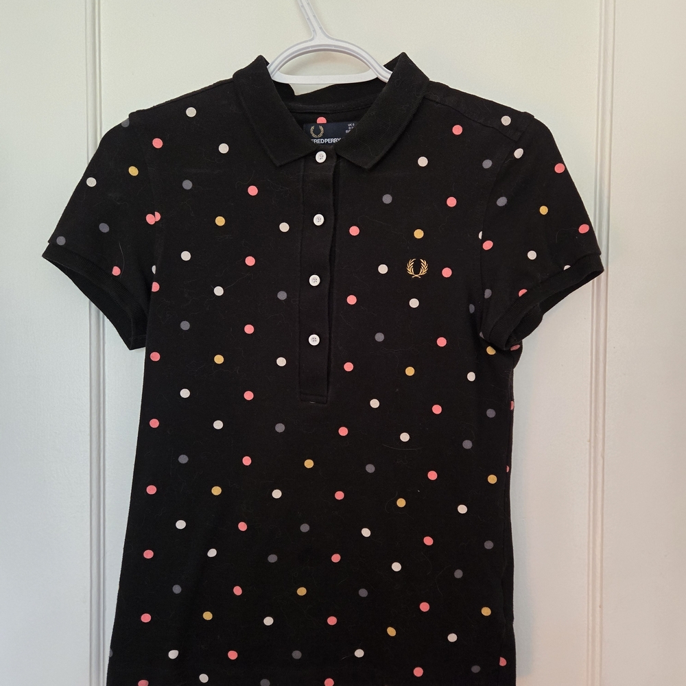 Black Polka Dot Polo Shirt